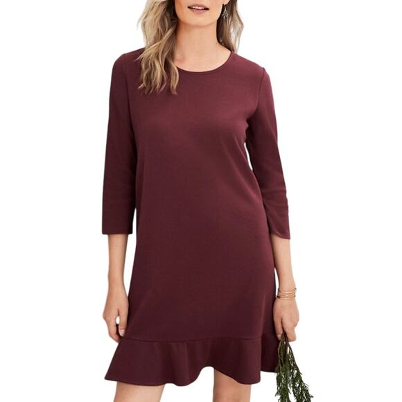 GARNET HILL Womens L Jewel-Neck Ponte Dress Organic Cotton Minimalist Old Money - Picture 1 of 5